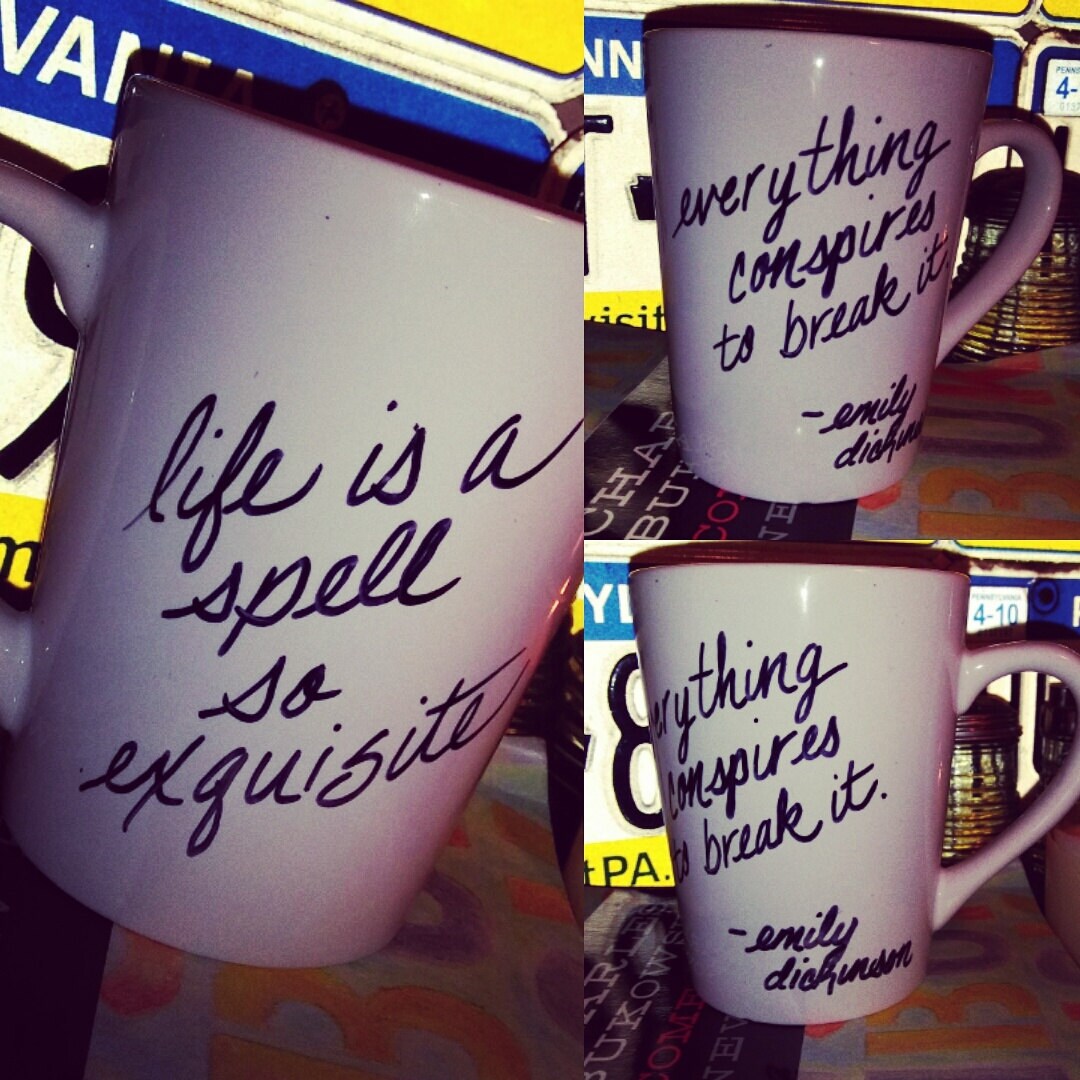 Emily Dickinson Hand Painted Poetry Mug. Kiln Fired Not Etsy