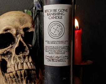 Banishing Ritual Candle. Negativity removal candle. Hex breaking candle. Ritual novena candle. Witches banishing spell. Protection ritual