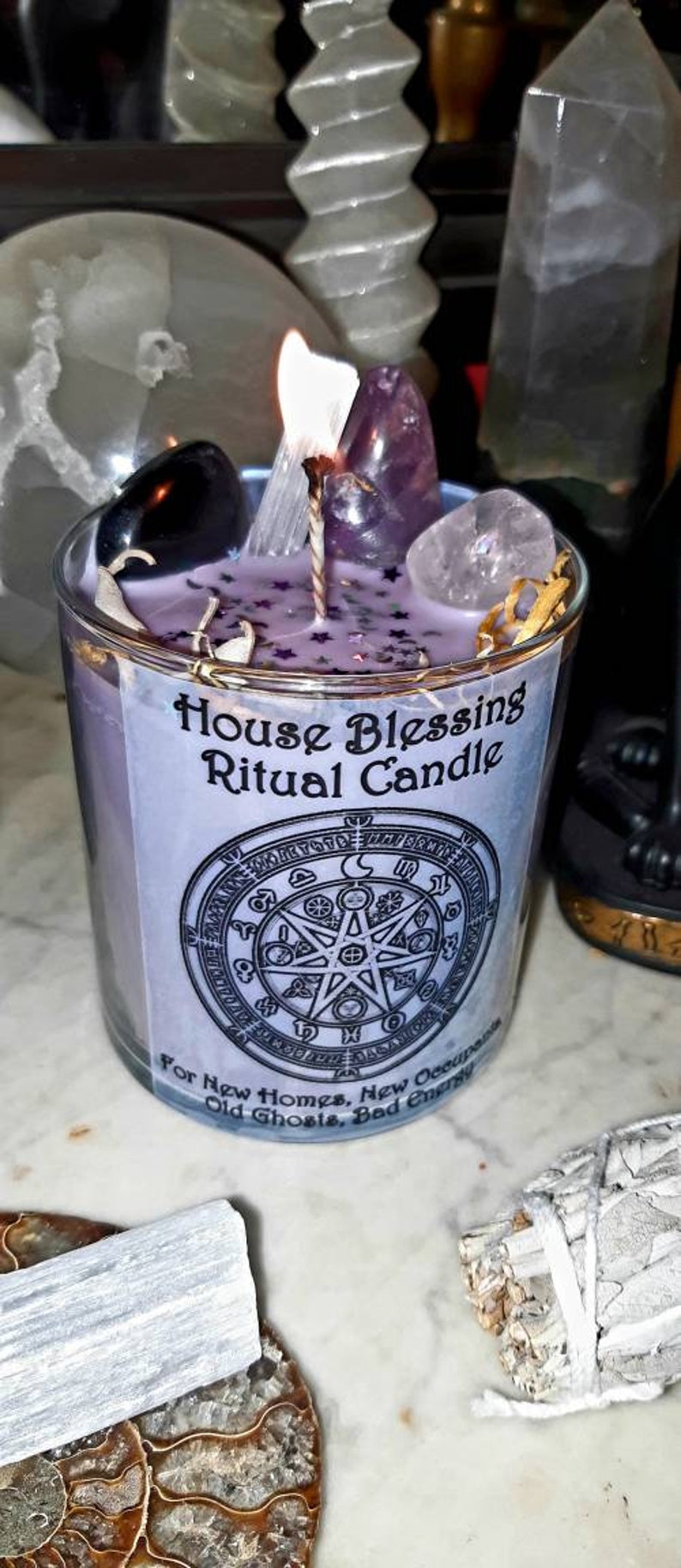 New Home Blessing Candle, New Home Candle, House Clearing Candle, Banishing Candle, New Home Ritual, House Blessing Ritual, Witchy gift image 7