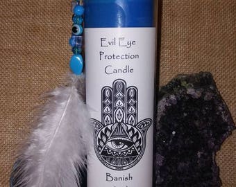 Evil Eye Candle, Protection from Evil Candle, Hamsa Candle, Ritual Protection Candle, witches protection spell, banishing and protection