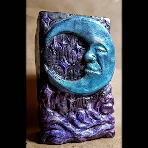 Celestial Bar Soap, Moon and Stars Soap, Hand Painted Soap, Create your own scent, Witchy Soap, Witch Bathroom Aesthetic, Vegan Soap image 1