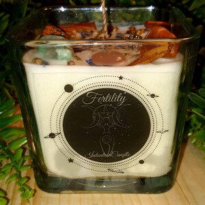 Fertility Intention Candle, Fertility Journey Candle, Crystal Candles, Herbal Candles, Meditation Candles, Pregnancy Meditation Candle image 9