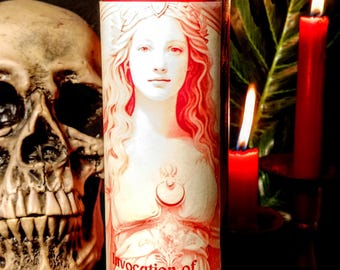 Aphrodite Ritual Candle, Aphrodite Deity Candle, Aphrodite Offering Candle, Herb Topped Candle, Crystal Topped Candle, Altar Candle