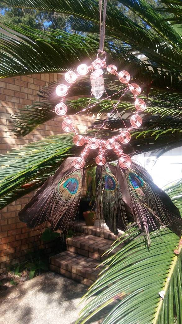 Copper Dream Catcher Pentacle Dream Catcher Witches Etsy