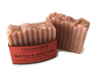 Soap with red clay, Amber red clay soap