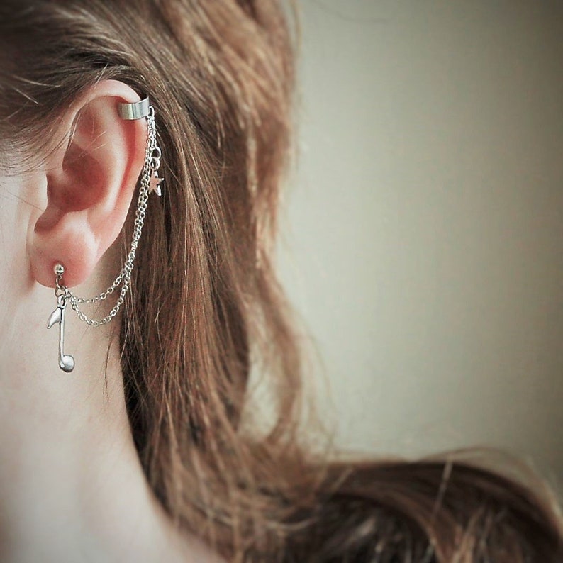 Cartilage Chain Earrings Fake Ear Cuff Earring Chain Cuff Etsy