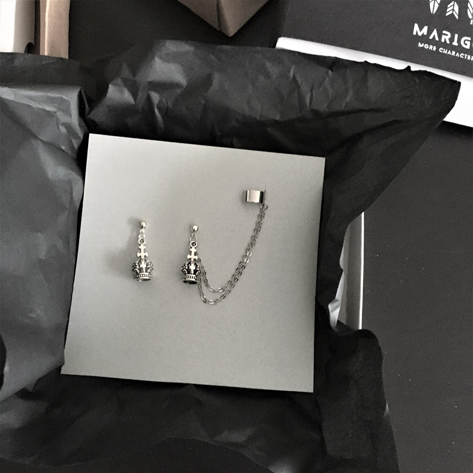 Ear cuff earring with crowns cuff earrings ear cuff Etsy