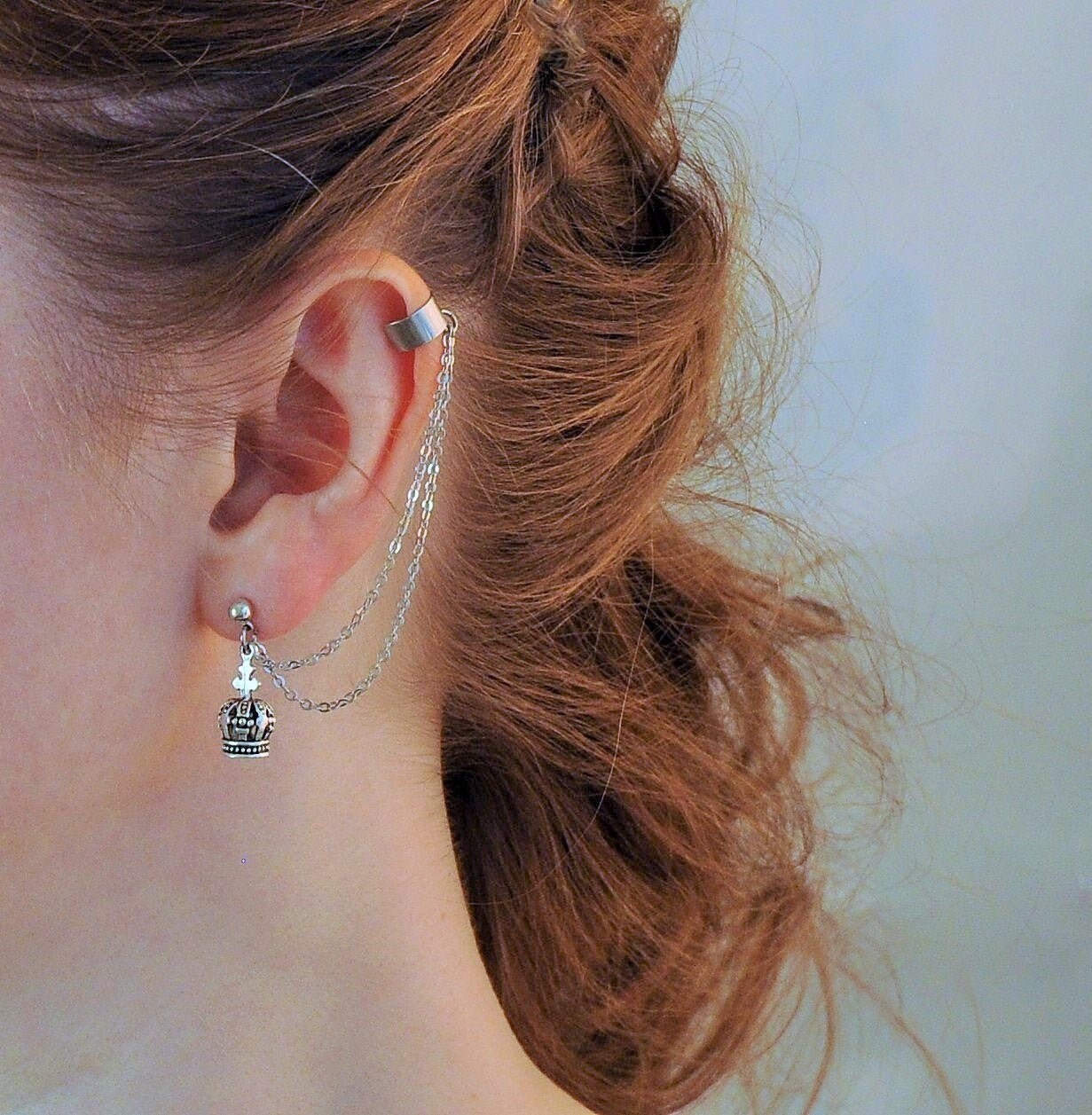 Ear cuff earring with crowns cuff earrings ear cuff Etsy