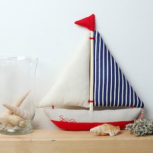 Sailboat toy, linen toy, plush sailboat, boat, toy boat, decoration hanging image 4