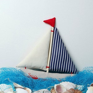 Sailboat toy, linen toy, plush sailboat, boat, toy boat, decoration hanging image 2