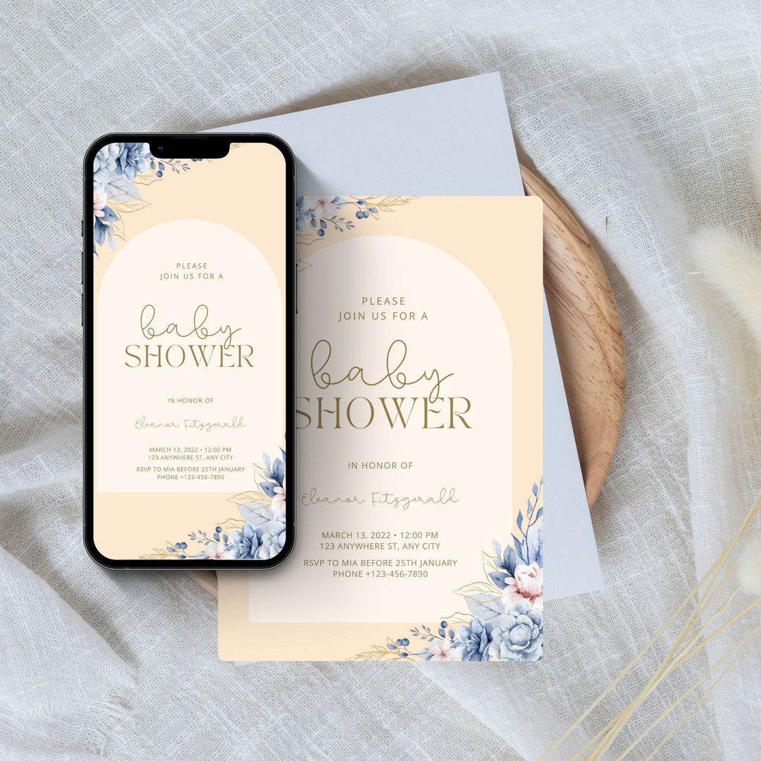 Editable Flower Baby Shower Invitation | Mom to Be | Baby Shower Invite ...