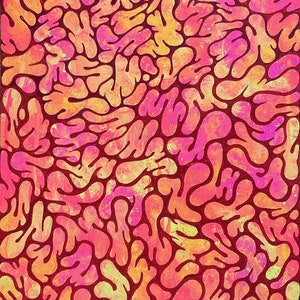 Fluorescent splash with dark red swirlies canvas board