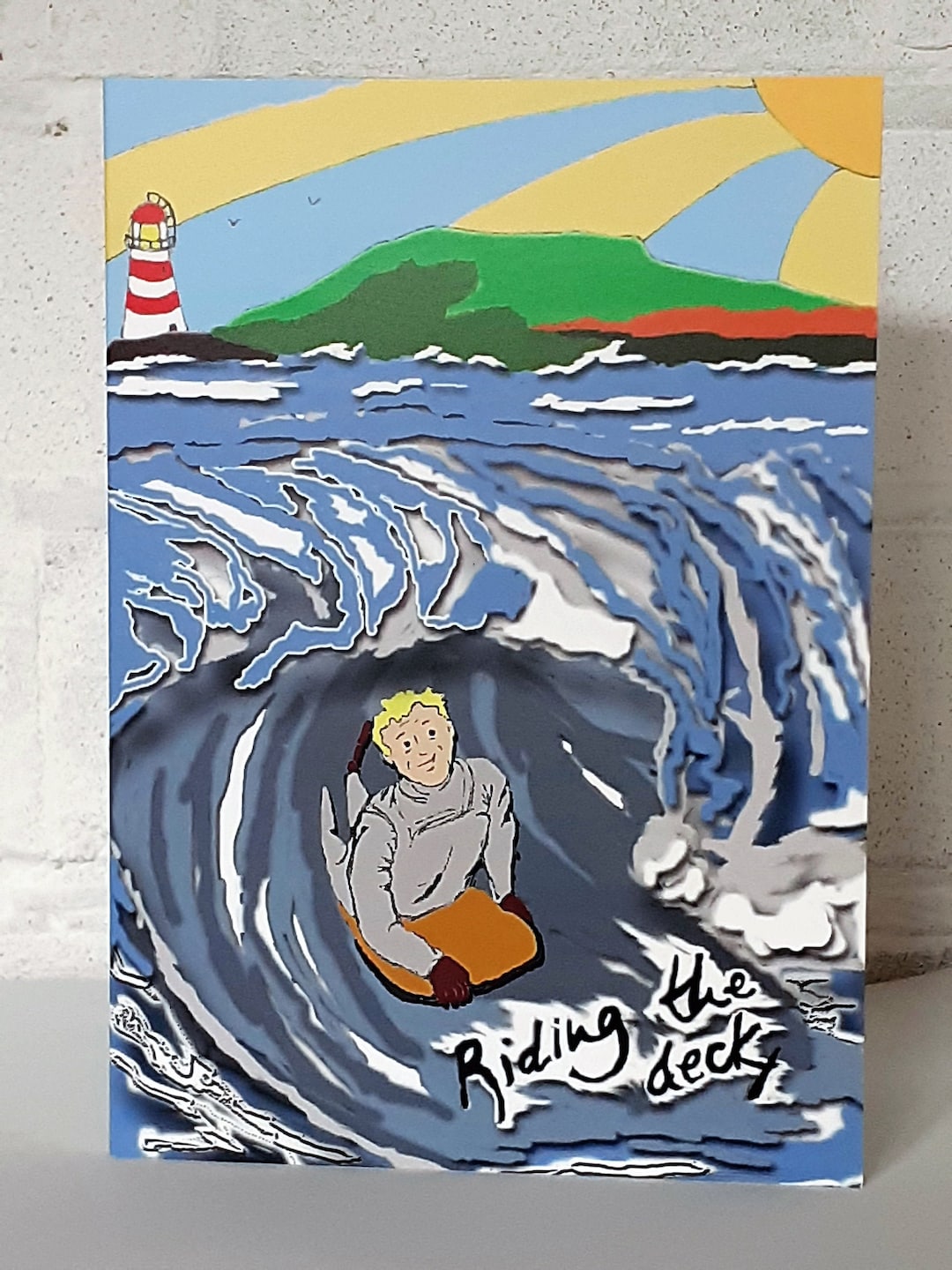 Bodyboarding/ Body Boarding Card. Body Boarder Catching Waves Whilst