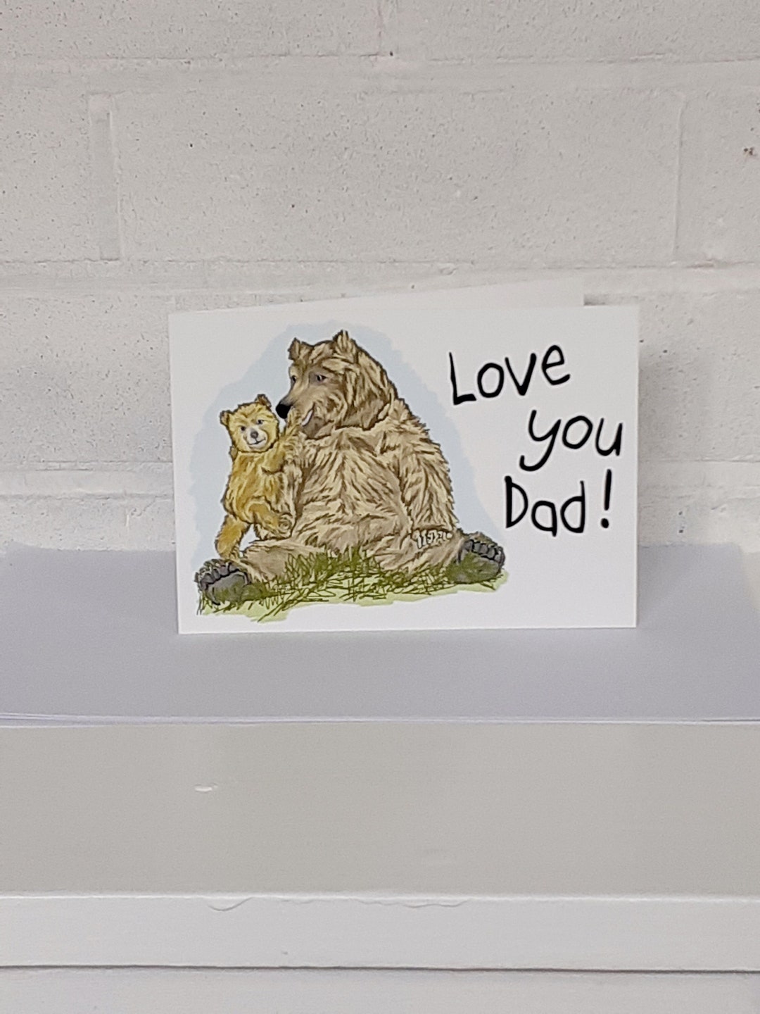 Vatertagskarte „We Love You Dad“ Von Tongue In Peach – DIN A5, Mit Umschlag, Innen Leer Zum Selbstgestalten