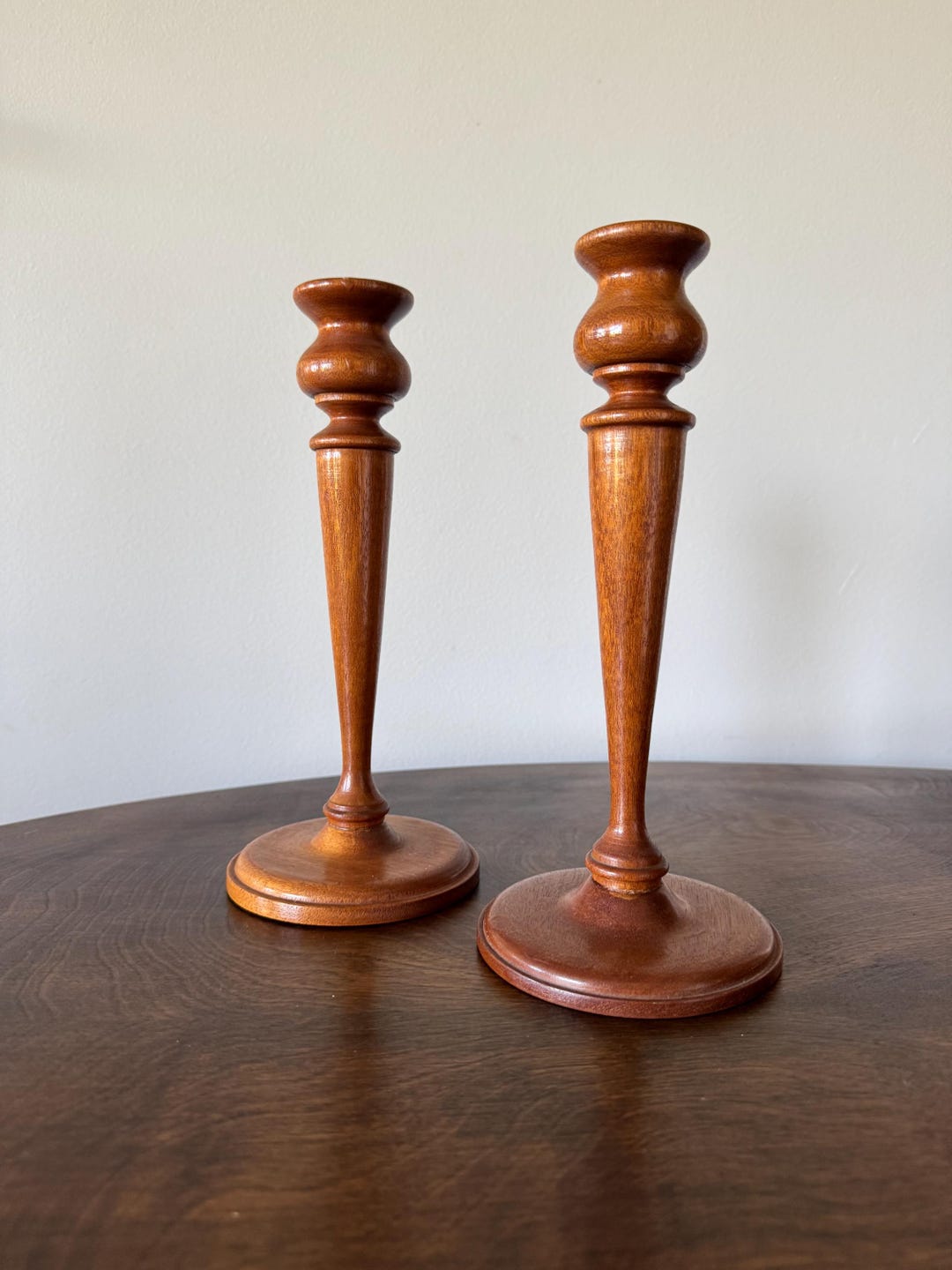 Vintage Teak Candlestick Holders (pair) Scandinavian Danish Wood Candle ...