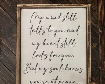 Sympathy Gift: Memorial Wood Sign, Loss of Loved One (16x20)
