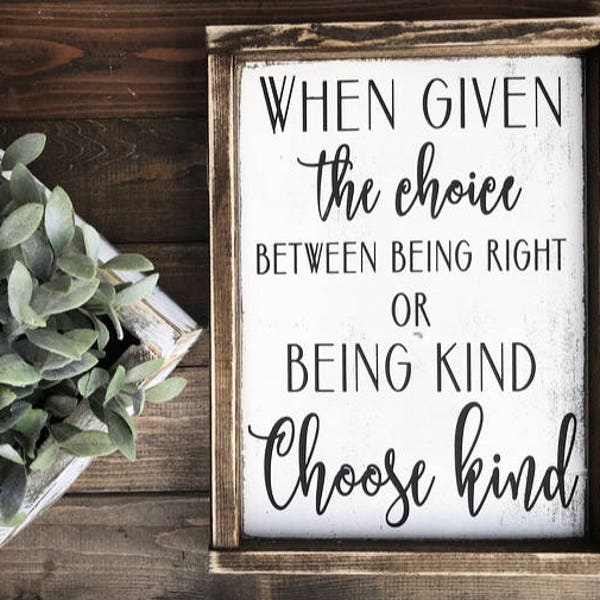 Choose Kind Wood Sign: Rustic Farmhouse Style, Inspirational Quote