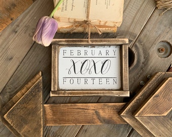 Distressed Valentine's Day Wood Sign: Tiered Tray Decor