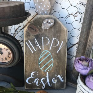 Happy Easter sign - easter - easter decor - mantle decor - happy easter - bunny - spring - welcome spring - wood signs