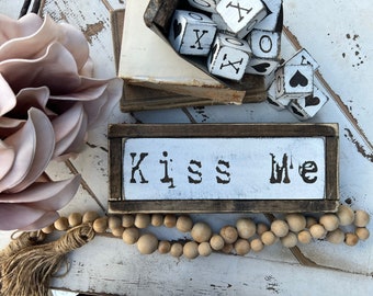 Kiss me, love you, valentine’s day, valentine decor, gifts for him, gifts for her, valentine home decor, vday, kissing booth, be mine, mua