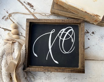 XO Valentine's Day Sign: Distressed Wood Frame, Farmhouse Decor