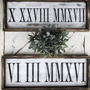 Roman Numerals// anniversary // wedding // wedding gift // wedding shower // rustic decor // bedroom decor // Roman numeral// birthday/ gift