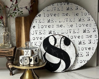 Distressed Wooden Valentine Decor: Conversation Hearts, Farmhouse Style