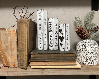 Distressed Valentine Blocks: Neutral Tiered Tray Decor