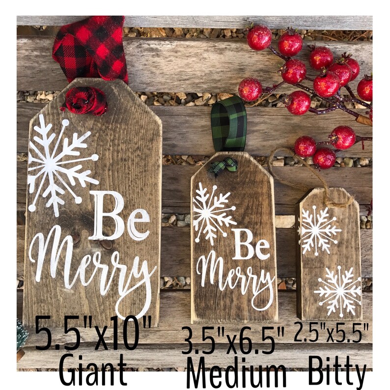 Christmas Tags Name Tags Wooden Tags Christmas Ornaments Etsy