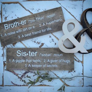 Definition Sign / family / brother / sister / nursery decor / baby shower gift / siblings / wooden signs