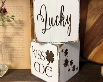 St. Patrick’s Day Wood Blocks: Distressed Farmhouse Decor