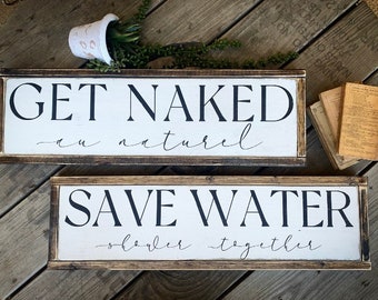 Save water shower together, save water, bathroom decor, au naturel, get naked, home decor, shower decor, humor, bathroom humor, clothing