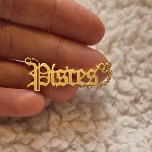 Pisces Star Sign Gold Necklace