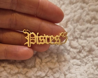 Pisces Star Sign Gold Necklace