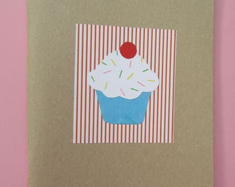 Cupcake Notebook, Cupcake Notepad, Cupcake Sketchbook, Food Sketchbook, Gift for Student, Stocking Filler