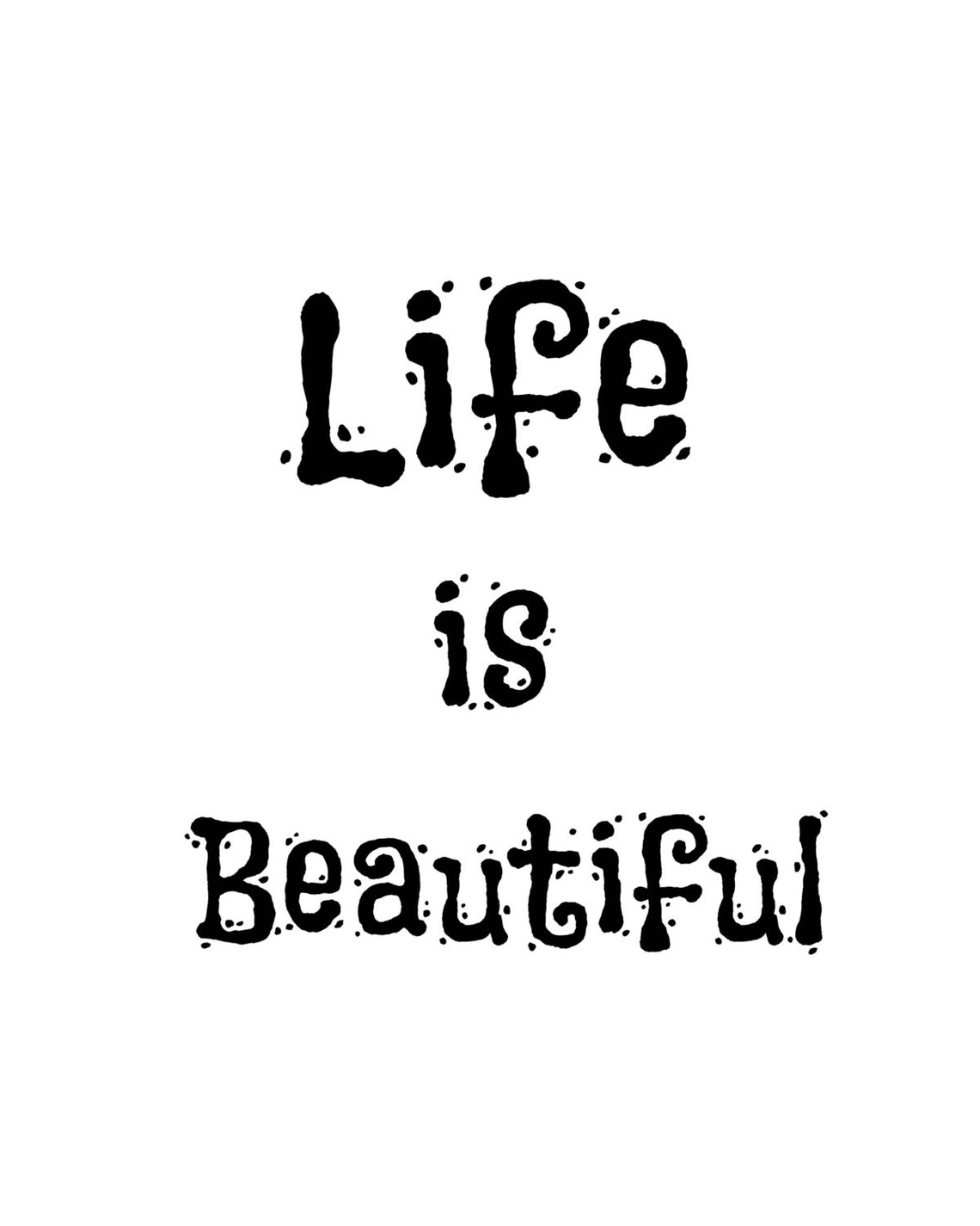 Life is Beautiful Digital Download printable art quote Etsy
