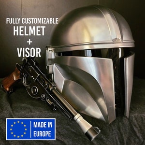 3D-gedruckter mandalorianischer Helm. Echte Größe – Cosplay