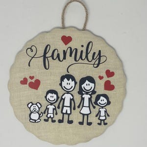 decorazione da appendere alla porta “family”
