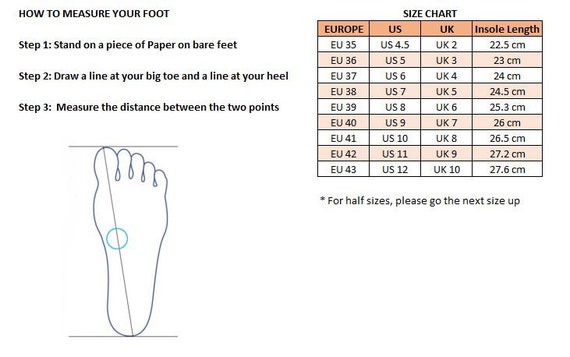 Bear Feet Shoes Size Chart