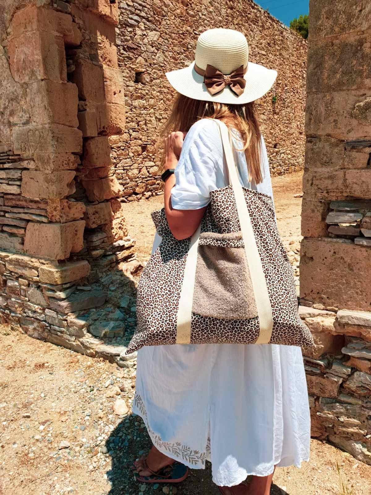 Terry Leopard Beach Bag for Women Large Tote Bag Large Shopper Handmade Towel Bag Summer Beach Handbag Women s Bag Gift for Her Etsy Ireland
