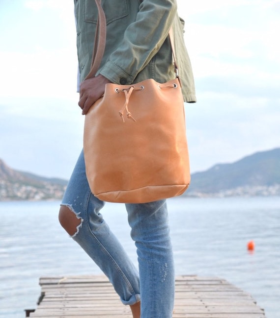 Bolso de cubo bolso de cuero de cuerpo cruzado bolso de | Etsy México
