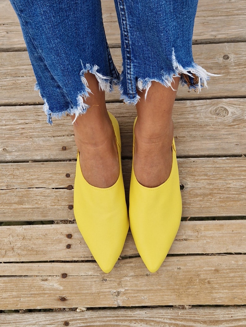 Suede Leather mules for Women, leather loafers, Women slippers, leather moccasins, slip on flats, pointy mules,Women loafers,soft leather image 6