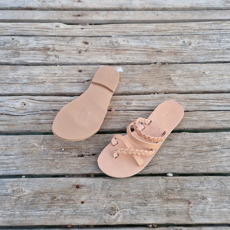 Handmade Greek Leather Sandals, Braided strappy shoes , Summer Flats, Handmade Sandals, Roman Sandals, Women Leather flats, Toering Sandals image 6
