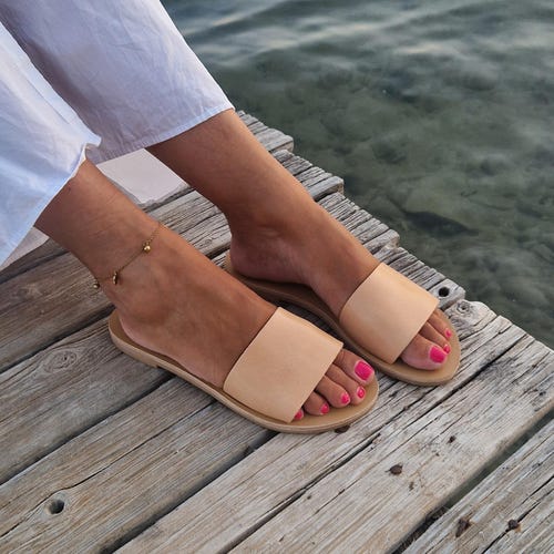 Summer Leather Slides