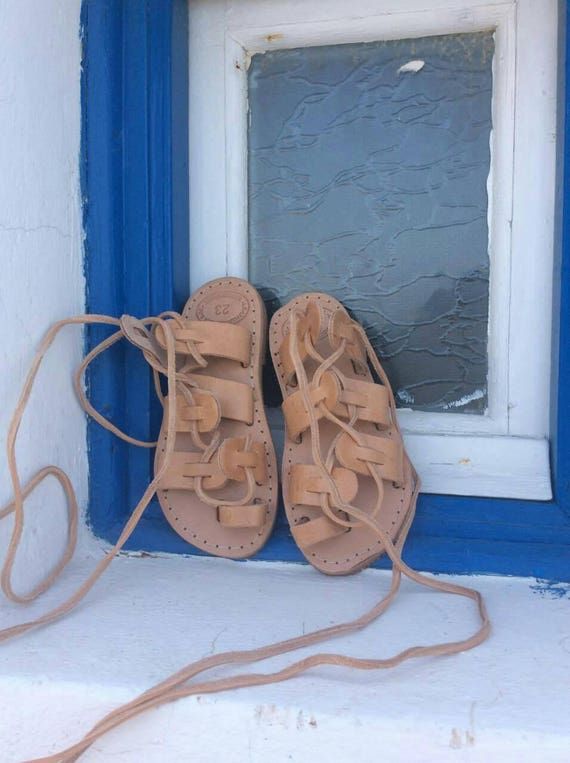 baby tie up sandals