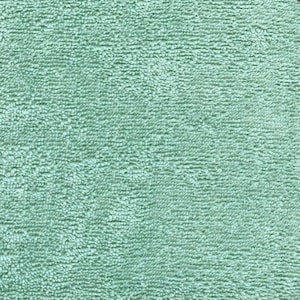 May include: A close-up of a soft, light blue, textured fabric. The fabric has a fuzzy, looped texture.