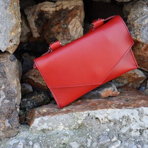 Red Belt bag for women, Leather Belt bag, Small Leather Bag, Hip bag, Leather Fanny pack, waist bag, bum bag, red leather bag,minimalist bag
