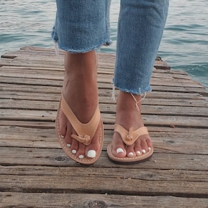 Flip flop leather sandals, Thong Sandals for women,Summer Flats shoes, open toe  Sandals, Unisex Sandals,Leather flats, sandals for men