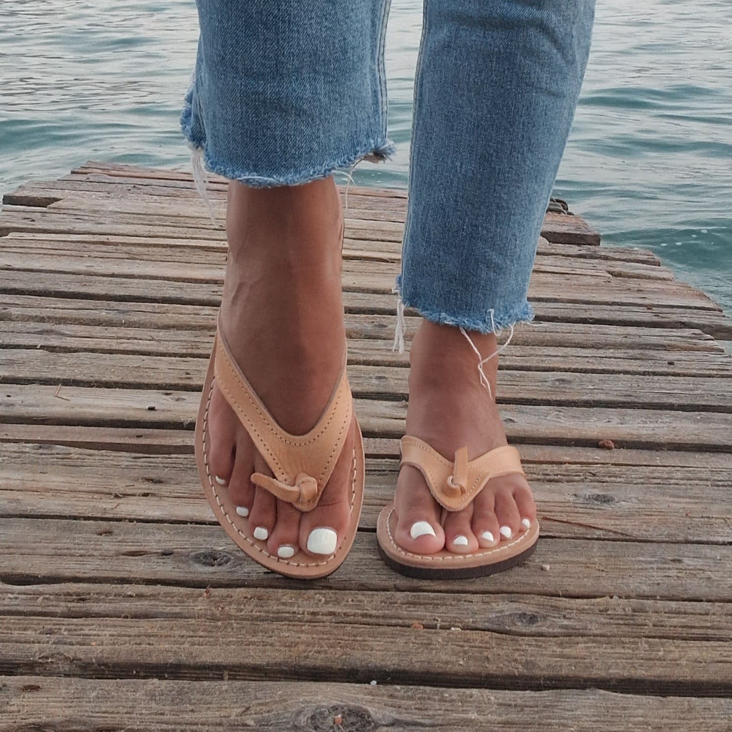 Flip Flop Leather Sandals, Thong Sandals for Women,summer  display picture 3