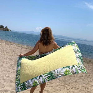 Großes Strandtuch für Frauen, Sommerurlaub Strandtuch, Frottee Oversize Handtuch Baumwollstoff, Strandzubehör, Geschenk für sie, mehrere Farben